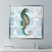 Highland Dunes 'Sea Creatures on Waves II' Watercolor Painting Print Canvas in Blue/Brown | 21.5 H x 21.5 W x 2 D in | Wayfair