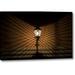 Winston Porter 'Mexico Wire Cage Lamp at Night Creates Shadows' Photographic Print on Wrapped Canvas in Black/Brown | 16 H x 24 W x 1.5 D in | Wayfair