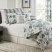 Winston Porter Leeman Floral Comforter Set Polyester/Polyfill/Cotton in Blue/White | Queen Comforter + 2 Shams | Wayfair