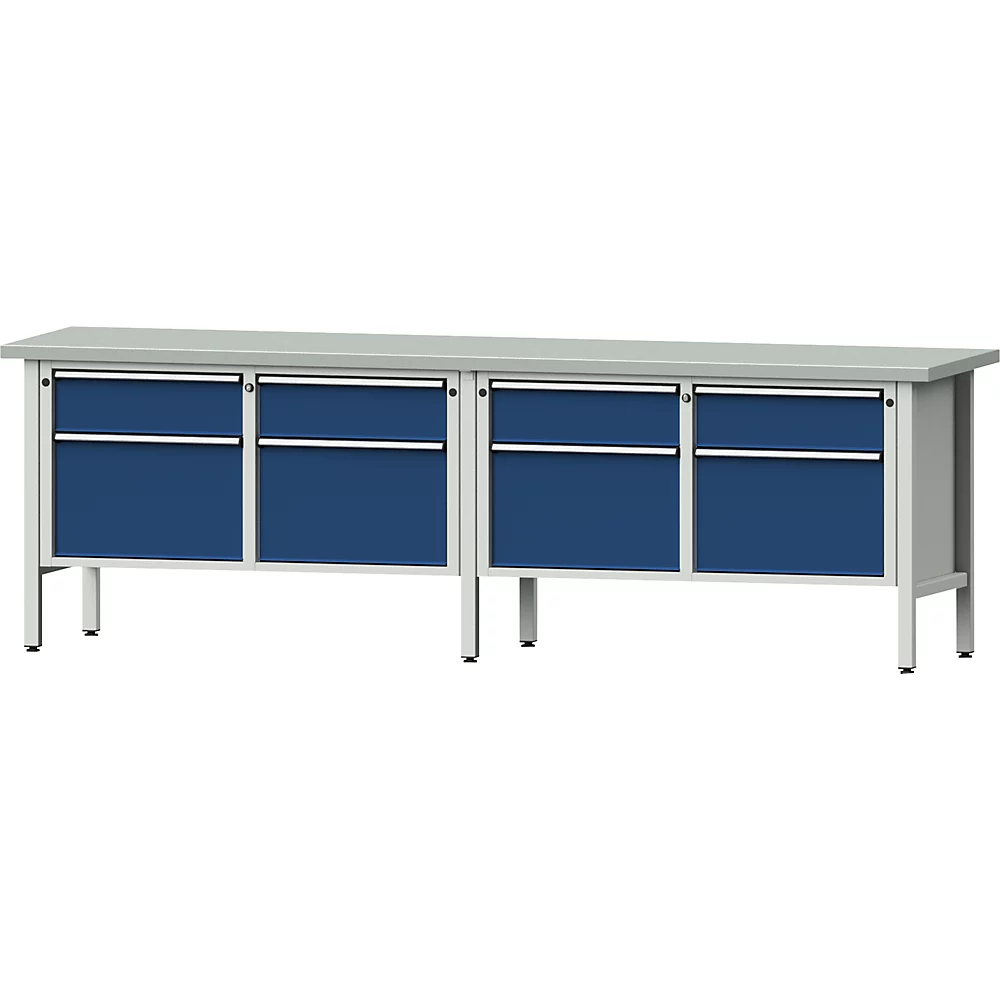 Établi de largeur 2800 mm, sur piétement ANKE
