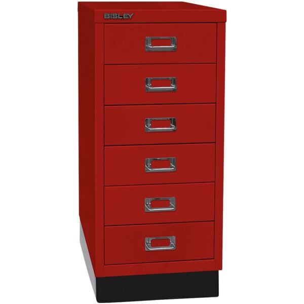 Bisley Schubladenschrank »MultiDrawer« A4, einbahnig, 6 Schübe, mit Sockel rot, 27.9x67x38 cm