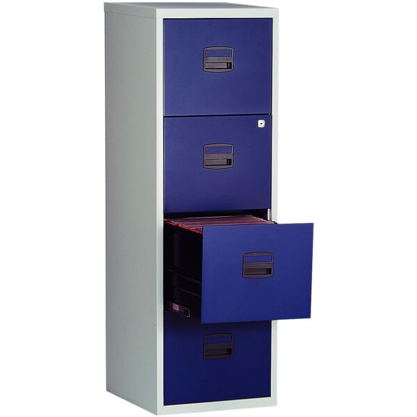 Bisley Home Hängeregistraturschrank »PFA« A4, einbahnig, 4 Schübe blau, 41.3x132.1x40 cm