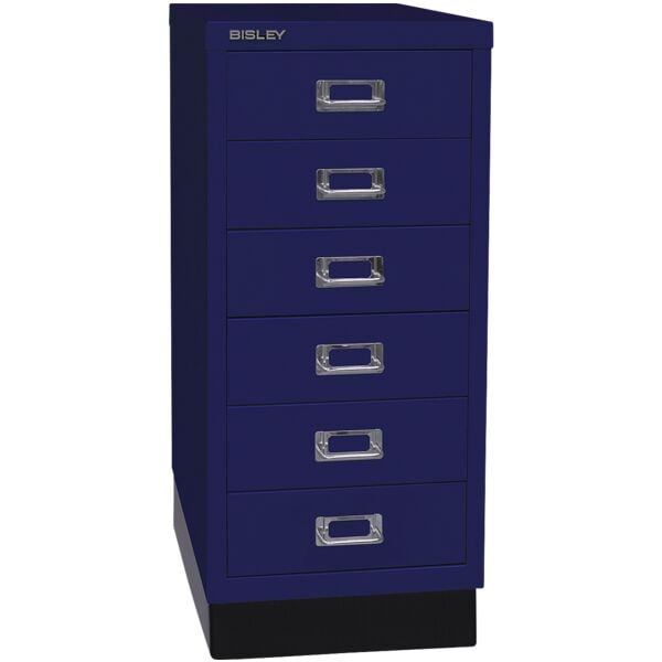 Bisley Schubladenschrank »MultiDrawer« A4, einbahnig, 6 Schübe, mit Sockel blau, 27.9x67x38 cm