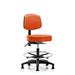 Symple Stuff Monserrat Medium Bench Height Adjustable Lab Stool w/ Back Nylon Base Metal/Fabric in Orange/Gray | 43.25 H x 25 W x 25 D in | Wayfair