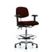 Symple Stuff Beauregard Drafting Chair Upholstered/Metal in Brown | 36.5 H x 27 W x 25 D in | Wayfair 72AAE44FCDF741778B113D6583E3AC98