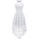 Dressystar 0028 Halter Hi-Lo Floral Lace Cocktail Party Dress Formal Dress XS White