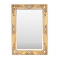Select Mirrors Haywood Wall Mirror - French Chic Style - Real Wood Frame (50cm x 70cm, Antique Gold)