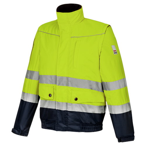 Blouson de travail Würth MODYF 2 en 1 haute-visibilité LUMEN jaune/marine