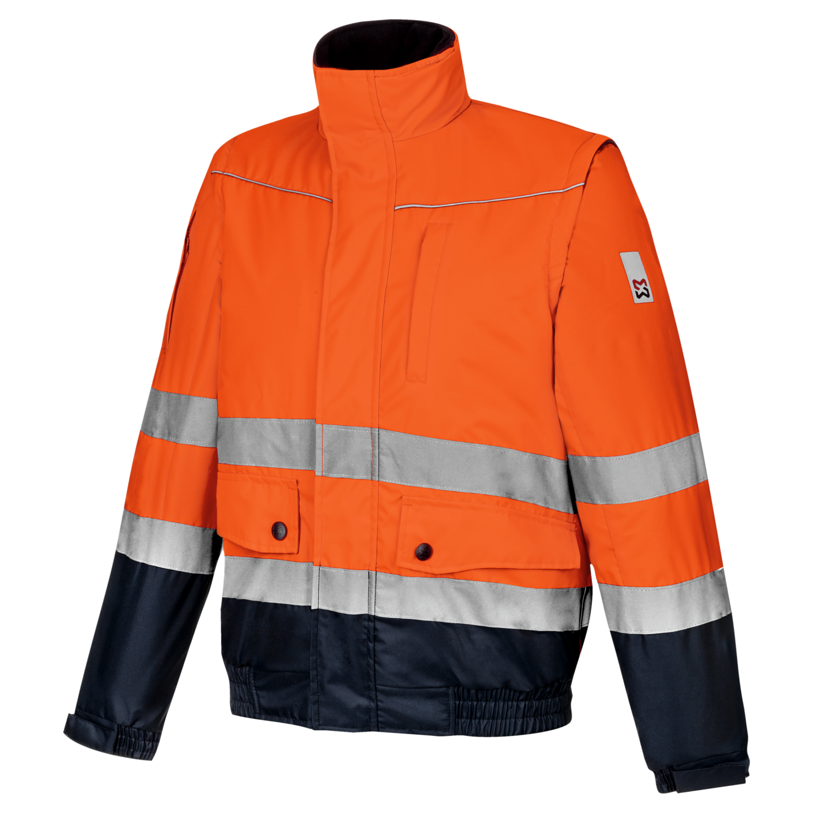 Blouson de travail Würth MODYF 2 en 1 haute-visibilité LUMEN orange/marine