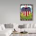 Winston Porter God Bless The Land I Love Garden Flag by Cheryl Bartley - Wrapped Canvas Print Metal in Blue/Green/Red | 32 H x 24 W x 2 D in | Wayfair