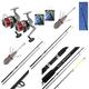 Lineaeffe SEA FISHING SET UP - 2 X 12FT BEACHCASTER RODS + 2 X SEA REELS + WEIGHTS + RIGS