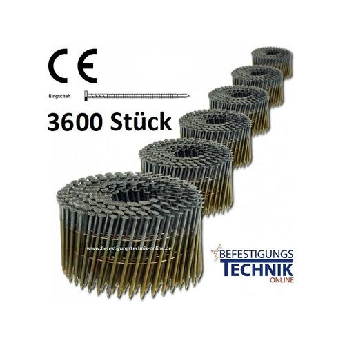 3,1x90mm Ringschaft blank Coilnägel drahtmagaziniert 16° für Coilnagler 3,6M-EN14949
