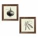 Gracie Oaks 'Linen Vegetable BW Sketch Onion & Peas' 2 Piece Graphic Art Print Set Paper | 12 H x 12 W x 1.5 D in | Wayfair