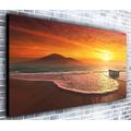 Tranquil Beach Sunset Décor Panoramic Canvas Wall Art Print Framed XXL 55 inch x 24 inch Over 4.5 ft Wide x 2 ft High Ready to Hang Canvas Print - Landscape Photograph - Modern Art