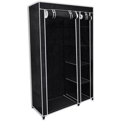 Faltbarer Stoffschrank Schwarz 110 x 45 x 175 cm Vidaxl