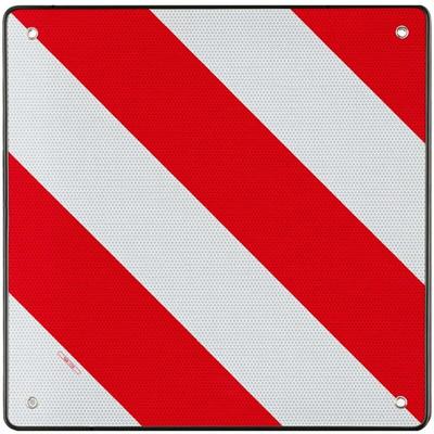 Wiltec - Rot weiße Warntafel Spanien aus Aluminium mit Befestigungslöchern 500x500 mm reflektierend