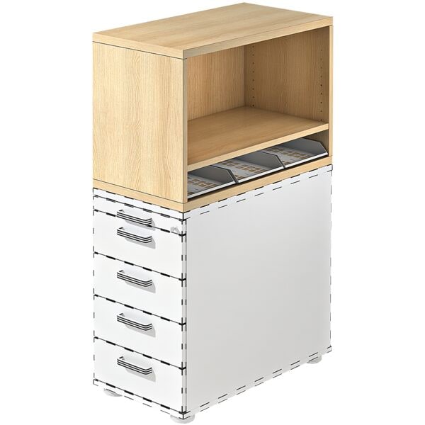 OTTO Office Premium Aufsatz-Regal für Standcontainer »Otto Office Line III« braun, 42.8x53x80 cm