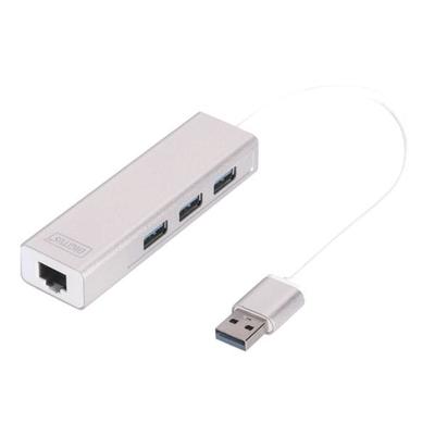 USB 3.0 Hub mit Gigabit LAN-Adapter 3-Port »DA-70250-1«, Digitus