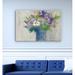 Winston Porter 'Center Piece II' Watercolor Painting Print on Canvas in Blue/Green/Indigo | 16 H x 20 W x 1.5 D in | Wayfair