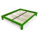 Lit 2 places en bois massif King solide 160x200 Vert