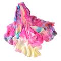 Prettystern Women 100% Silk Scarf XL Size Floral Print Fresh Summer Colour 200cm X 135cm - hot pink