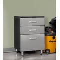 Tuff Stor 23.5 3-drawer Contemporary Wood Garage Base Cabinet in Black/Silver