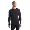 Icebreaker Men's Everyday Long Sleeve Crewe Top - Long Sleeve T-Shirt - 100% Merino Wool Base Layer - Black, XXL