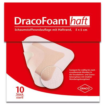 Dracofoam Haft Schaumstoff Wundaufl.5x5 cm 10 St Verband Image