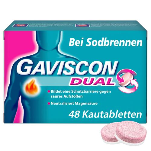 Gaviscon Dual 250mg/106,5mg/187,5mg Kautabletten 48 St