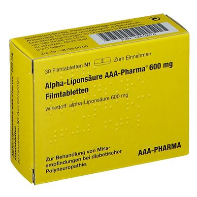 Alpha Liponsäure Aaa- Pharma 600 mg Filmtabletten 30 St Image