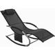 Sobuy - Fauteuil à bascule Transat de jardin avec repose-pieds, Bain de soleil Rocking Chair - Noir