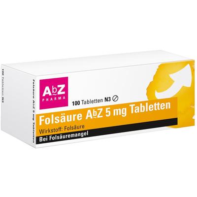 Folsäure AbZ 5 mg Tabletten 100 St Image