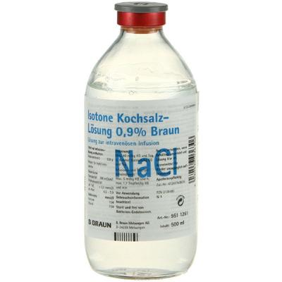 Kochsalzlösung 0,9% Glasfl. 10x500 ml Infusionslösung Image