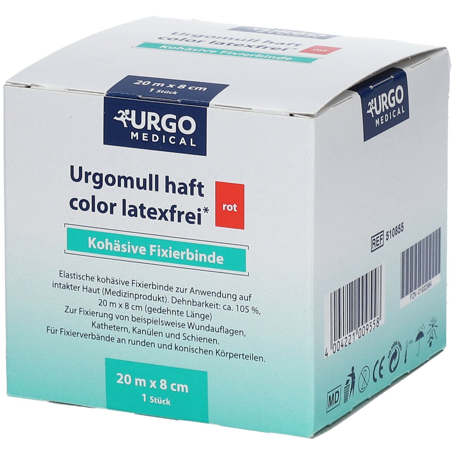 Urgomull haft color latexfrei 8 cmx20 m rot 1 St Binden Image