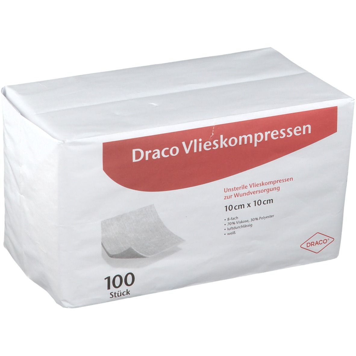 Vlieskompressen unsteril 10x10 cm 8fach 100 St Kompressen