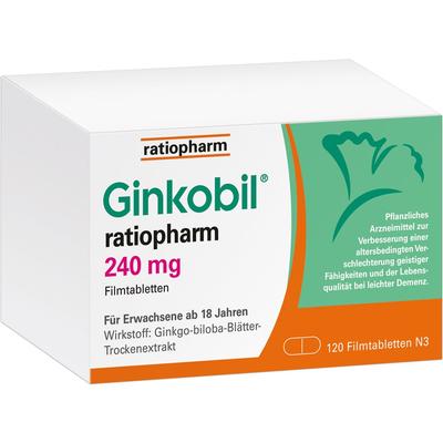 GINKOBIL-ratiopharm 240 mg Filmtabletten 120 St Image