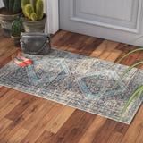 Black 96 x 0.25 in Area Rug - Bungalow Rose Amanda Oriental Hand-Woven Flatweave Blue/Turquoise Area Rug Polyester/Cotton | 96 W x 0.25 D in | Wayfair