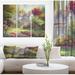 East Urban Home 'The Home The Home in Oil Painting' Oil Painting Print Multi-Piece Image on Wrapped Canvas in Gray/Green/Red | Wayfair