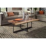 MacKenzie-Dow Live Edge Coffee Table Wood/Metal in Brown | 20 H x 48 W x 28 D in | Wayfair 7-5001_Wheatland