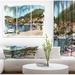 East Urban Home 'Port on the island of Kefalonia' Oil Painting Print Multi-Piece Image on Wrapped Canvas in Blue/Green | Wayfair
