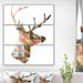 East Urban Home 'Forest Deer' Oil Painting Print Multi-Piece Image on Wrapped Canvas in Blue/Gray/Green | 36 H x 28 W x 1 D in | Wayfair