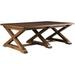 MacKenzie-Dow Yesterday River Solid Wood Cross Legs Coffee Table Wood in Brown/Red | 20 H x 56 W x 36 D in | Wayfair 6-5040_Nautilus