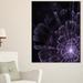 Design Art Glowing Crystal Purple Fractal Flower Graphic Art on Wrapped Canvas Metal in Indigo | 40 H x 30 W x 1 D in | Wayfair PT12184-30-40