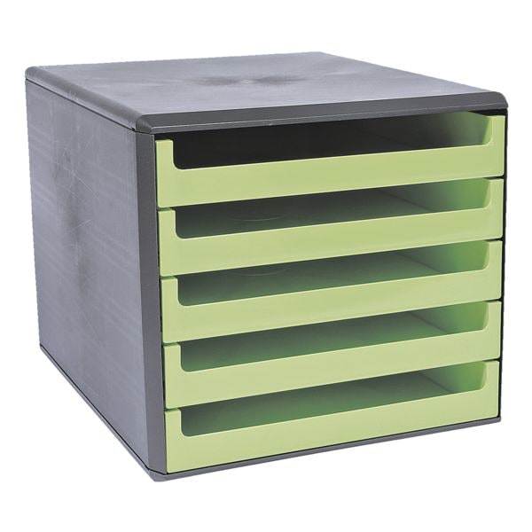 M und M Schubladenbox mit schwarzer Hülle grün, 28.5x26.5x35.7 cm