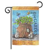 Breeze Decor Hope Grows Inspirational Everyday Impressions Decorative 2-Sided Polyester Garden Flag in Blue/Brown | 18.5 H x 13 W in | Wayfair