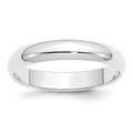 Platinum Solid Polished Half Round Engravable 4mm Half Round Wedding Band Ring Size V 1/2 Jewelry Gifts for Women