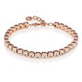 Namana Tennis Bracelet for Women. Stainless Steel Bracelet set with Swarovski Crystals in Gold, Rose Gold or Silver colour (Rose Gold, 19)