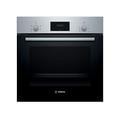 Bosch Serie 2 HHF113BR0B Stainless Steel Single Electric Oven with A Energy Efficiency, 66 Litre Capacity, Electronic Clock Timer And Enamel Interior