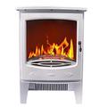 Lincsfire 1800W Freestanding Electric Fires Modern Indoor Fireplace Portable Stove Heater with Openable Door Log Burning Effect