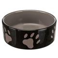 Gamelle Trixie 0,3L en céramique, motif d'empreintes de pattes pour chien et chat - d12cm